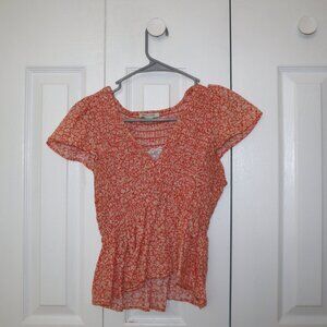 American Eagle Orange Babydoll Top